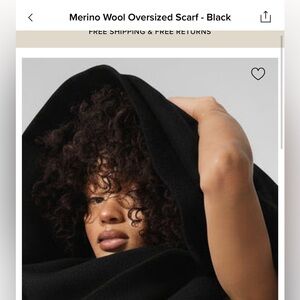 Authentic Merino Wool Oversized Scarf - Black